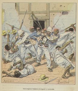 Sergeanten Delalbre en Argaud in Antsirabe door after Louis Charles Bombled