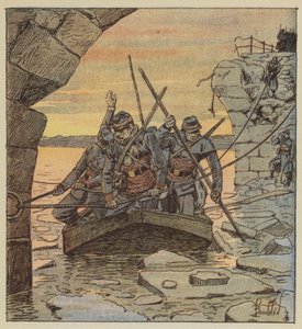 De vrijwilligers van Cathelineau steken de Loire over bij Châteauneuf door after Louis Charles Bombled