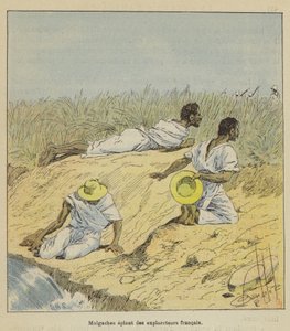 Malagassiërs bespioneren Franse ontdekkingsreizigers door after Louis Charles Bombled