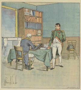Napoleon dicteert de campagne van Egypte door after Louis Charles Bombled