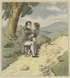 Napoleon en Tristan de Montholon door after Louis Charles Bombled