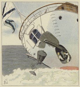 Plaatsing van onderwatermijnen door after Louis Charles Bombled