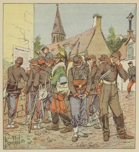 Soldaten van het Loire-leger lezen over de capitulatie van Metz door after Louis Charles Bombled