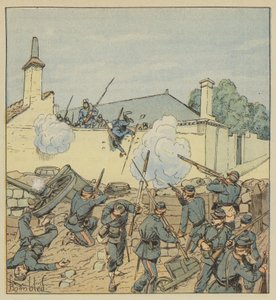 Verrassing van de barricade van de rue Galante door after Louis Charles Bombled