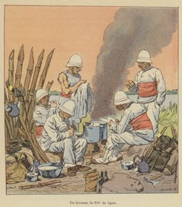 Een bivak van de 200e linie