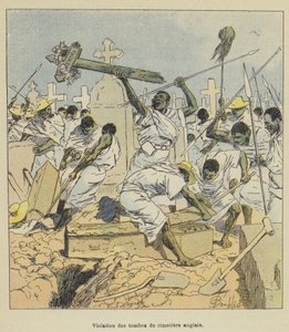Schending van de graven op de Engelse begraafplaats door after Louis Charles Bombled