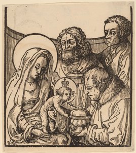 De aanbidding der wijzen door after Lucas van Leyden