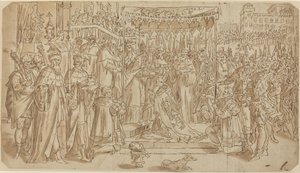 Kroning van de keizer door after Maarten de Vos