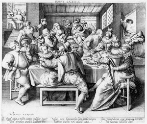 Het Feest, c.1600 (gravure door Nicolaes de Bruyn)