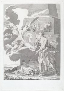 Allegorisch portret van Pierre Buirette de Belloy
