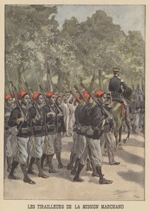 Franse Koloniale Tirailleurs van de Marchand Missie door after Oswaldo Tofani