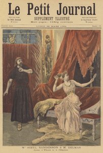 Sibyl Sanderson en Jean-Francois Delmas in Thais, in de Opera van Parijs