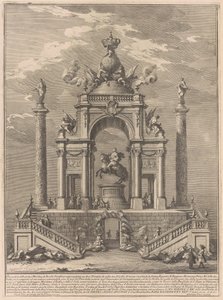 De Prima Macchina voor de Chinea van 1751: Triomfboog voor Roger I van Sicilië door after Paolo Posi Giuseppe Vasi