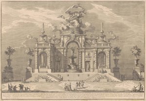 De Prima Macchina voor de Chinea van 1754: Het Paleis van Venus op Cyprus door after Paolo Posi Giuseppe Vasi
