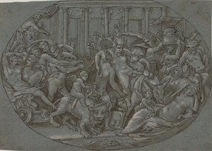 Triomf van Bacchus door after Perino del Vaga