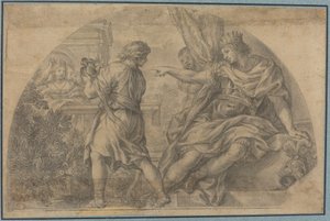 Masinissa en Sophonisba door after Pietro da Cortona
