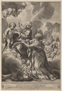 Maagd en Kind met Martelaren door after Pietro da Cortona
