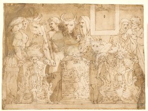 Antiek offer door after Polidoro da Caravaggio
