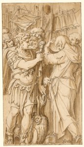 Scène uit de Romeinse geschiedenis door after Polidoro da Caravaggio