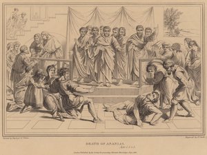 De Dood van Ananias, Handelingen door after Raphael