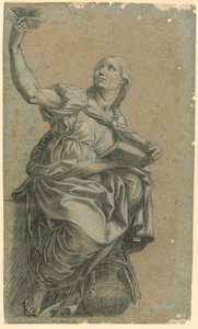 De Cumaeaanse Sibylle uit het fresco van Raphael in St. Maria della Pace