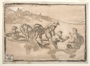 De wonderbaarlijke visvangst door after Raphael