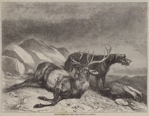 Hertenjacht, het Stervende Hert door after Richard Ansdell