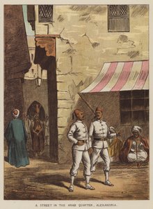 Een straat in de Arabische wijk, Alexandrië door after Richard Simkin