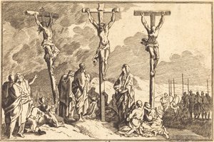 De Maagd, Sint Jan en Maria Magdalena aan de voet van het kruis