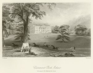 Claremont Park, Esher, eigendom van Hare Majesteit de Koningin door after Thomas Allom