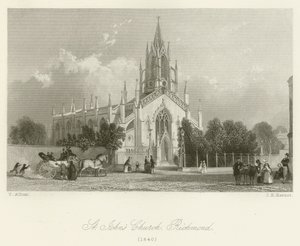St Johns Kerk, Richmond, 1840 door after Thomas Allom