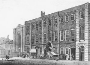 Zuidelijk aanzicht van het Theatre Royal in Portugal Street, Lincolns Inn Fields, 1811
