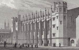 De Nieuwe Hal, Christs Hospital, 1828 door Thomas Hosmer after Shepherd