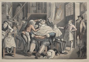 Een Kapperszaak door after Thomas Rowlandson