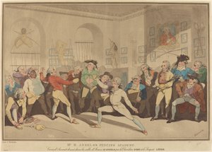 De schermacademie van Mr. H. Angelo door after Thomas Rowlandson