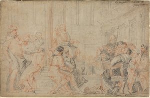Christus tussen de dokters door after Veronese