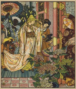 De Prinses gaat naar het Bad door after Walter Crane