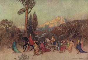 Geoffrey Chaucer, Het Verhaal van de Ridder door after Warwick Goble