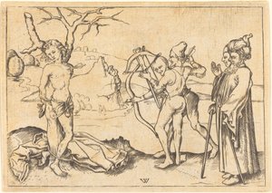 Martelaarschap van Sint Sebastiaan door after Wenzel von Olmutz