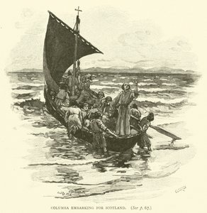 Columba vertrekt naar Schotland door after William Henry Margetson