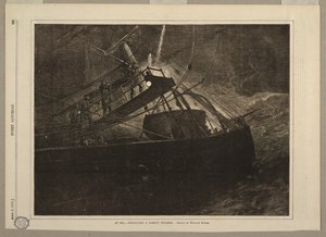 Op zee, - signaleren van een passerende stoomboot door after Winslow Homer