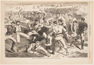 Vakantie in Kamp – Soldaten Spelen "Voetbal" door after Winslow Homer