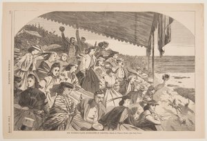 Onze Waterplaatsen – Paardenrennen in Saratoga door after Winslow Homer