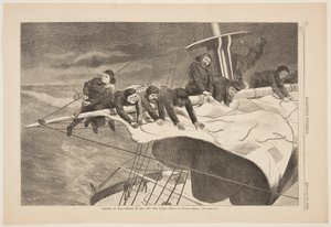 Winter op zee – zeil inhalen voor de kust