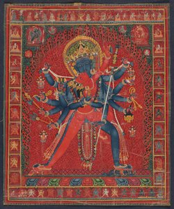 Chakrasamvara en gemalin Vajravarahi door anonymous 