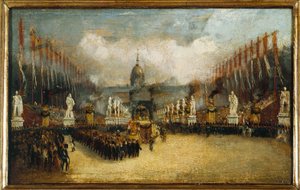 Frans: Aankomst van de as van Napoleon op de esplanade des Invalides, 15 december 1840. door anonymous 