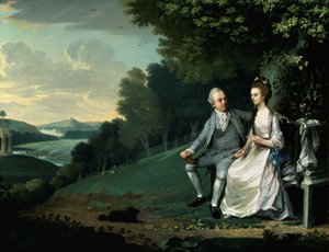 Portret van een koppel, naar verluidt Sir Francis en Lady Dashwood in Wycombe Park door anonymous 
