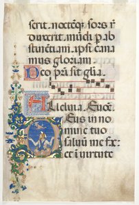 Blad uit een Graduale: Initiaal (D) met Johannes de Doper