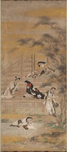 De Vier Plezieren door attributed to Iwasa Matabei