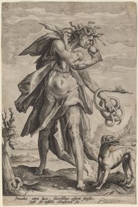 Afgunst door attributed to Jacob Matham, after Hendrik Goltzius